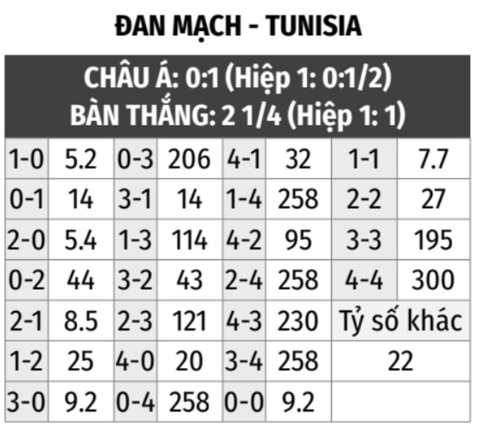 Soi kèo Đan Mạch vs Tunisia: Nhận định và dự đoán tỷ số World Cup 2022