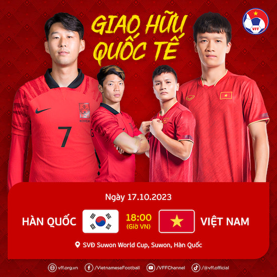 Trận đấu Việt Nam vs Hàn Quốc mấy giờ? Lịch phát sóng chi tiết